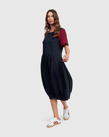 alembika-saint-marie-crew-cocoon-kleid-navy-midi-jersey image 7