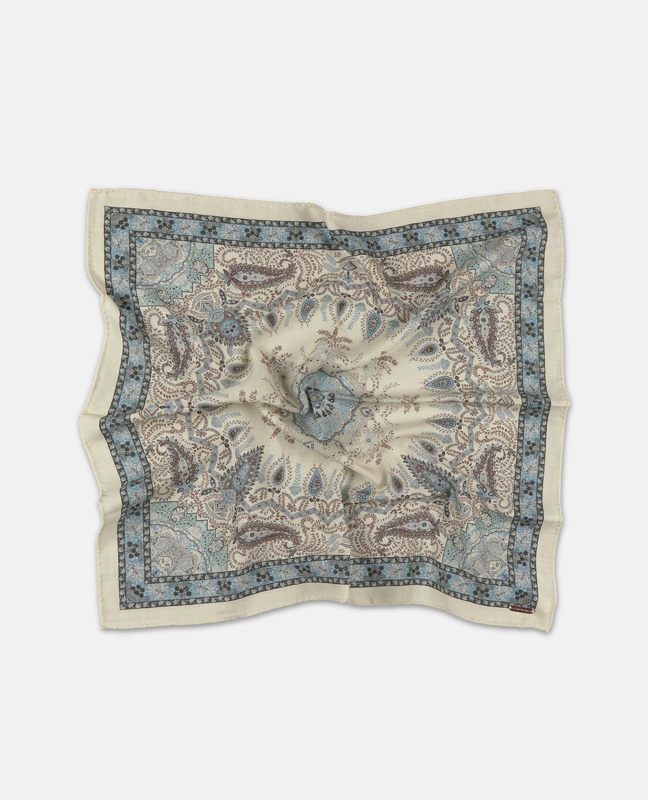 alma-en-pena-printed-scarf-quadratisches-bandana-tuch-paisley-beige image 3