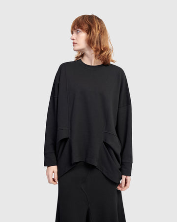 alembika-urban-tucked-sweatshirt-black-damen image 4