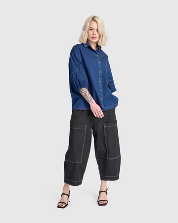 alembika-bold-barrel-capri-pants-jet-denim-jeanshose image 2