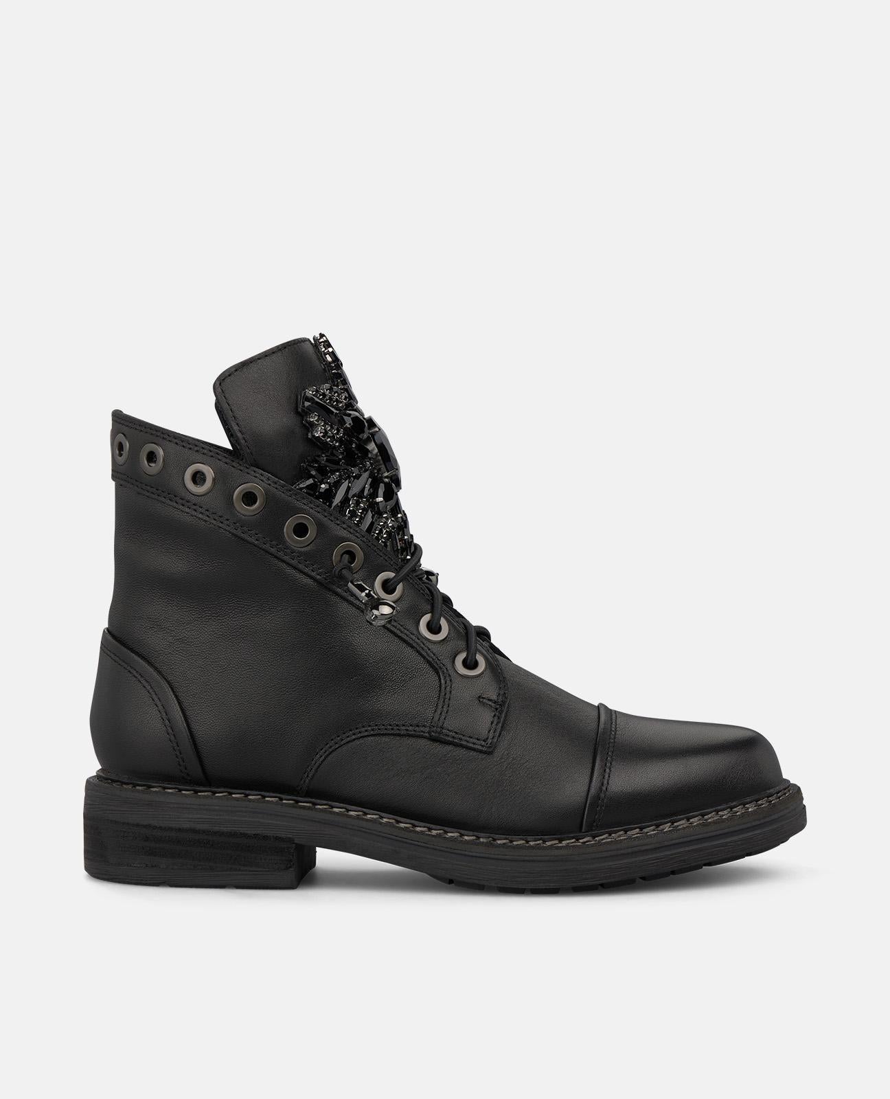 alma-en-pena-leather-military-ankle-boots-leder-stiefelette-schwarz image 1