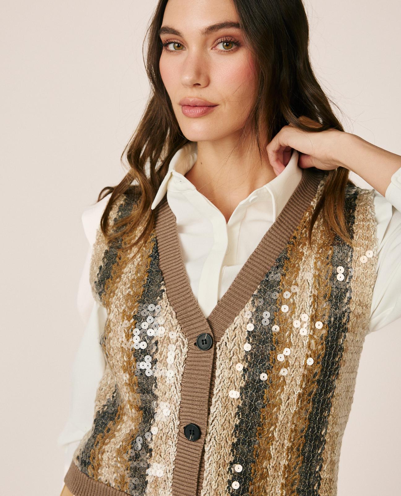 alma-en-pena-sewn-vest-with-sequins-strickweste-mit-streifen-und-pailletten-in-b image 3