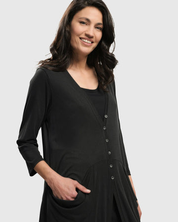 alembika-essential-draped-cocoon-jacket-charcoal image 2