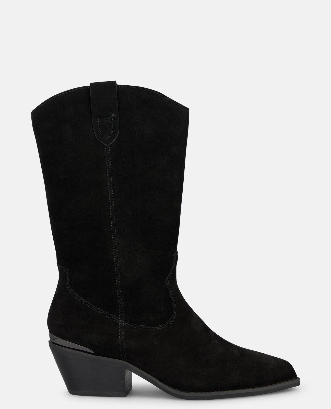 alma-en-pena-suede-cowboy-stiefel-mit-5-3-cm-absatz-schwarz image 1