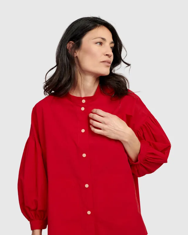 alembika-lydia-hi-lo-bluse-rot image 1