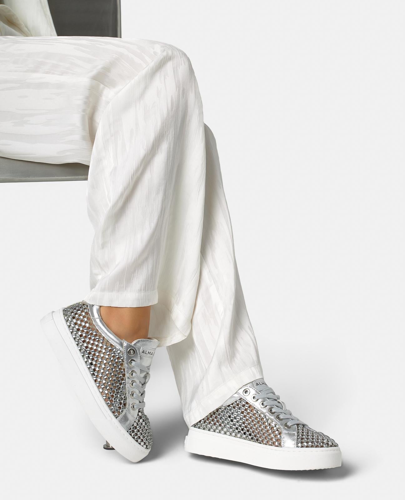 alma-en-pena-alfa-62696-sneaker-silber-mesh-strass-3-5-cm-plateau image 5