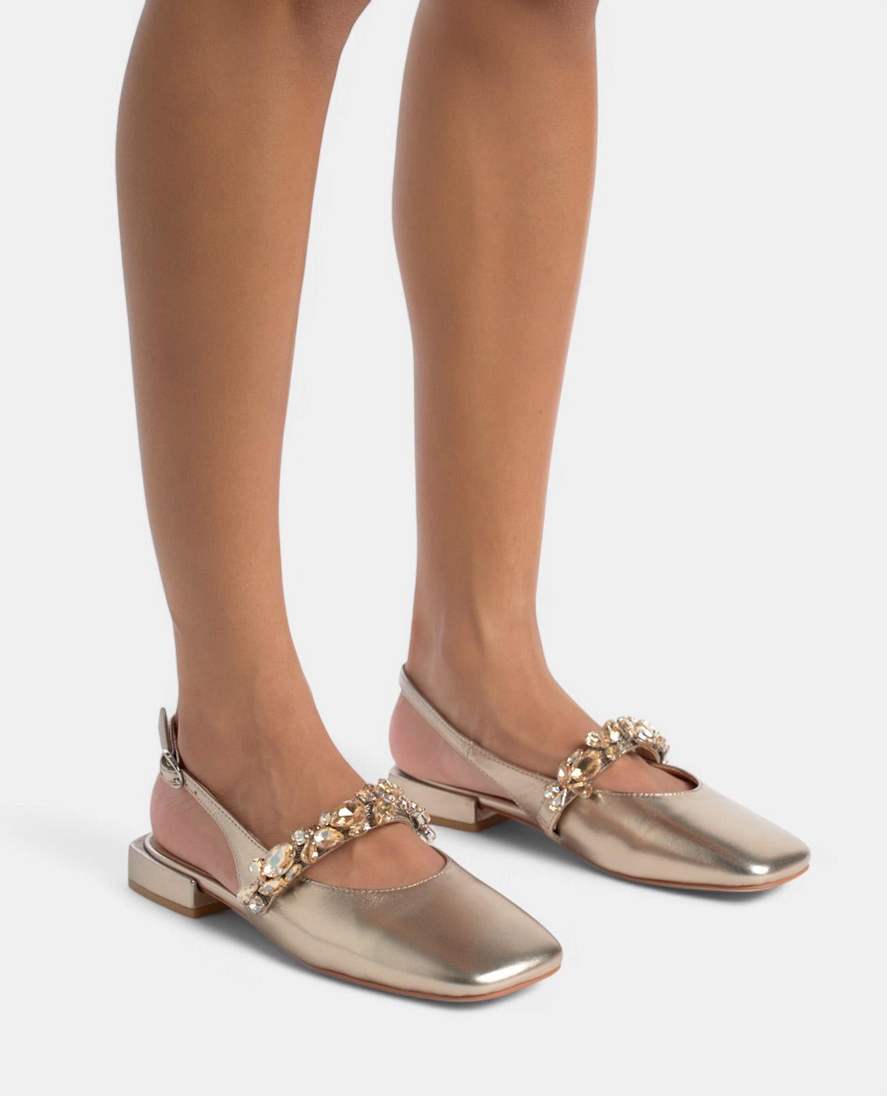 alma-en-pena-rhinestone-strap-shoe-bronze-ballerinas-mit-strassriemen-2-cm-absat image 4