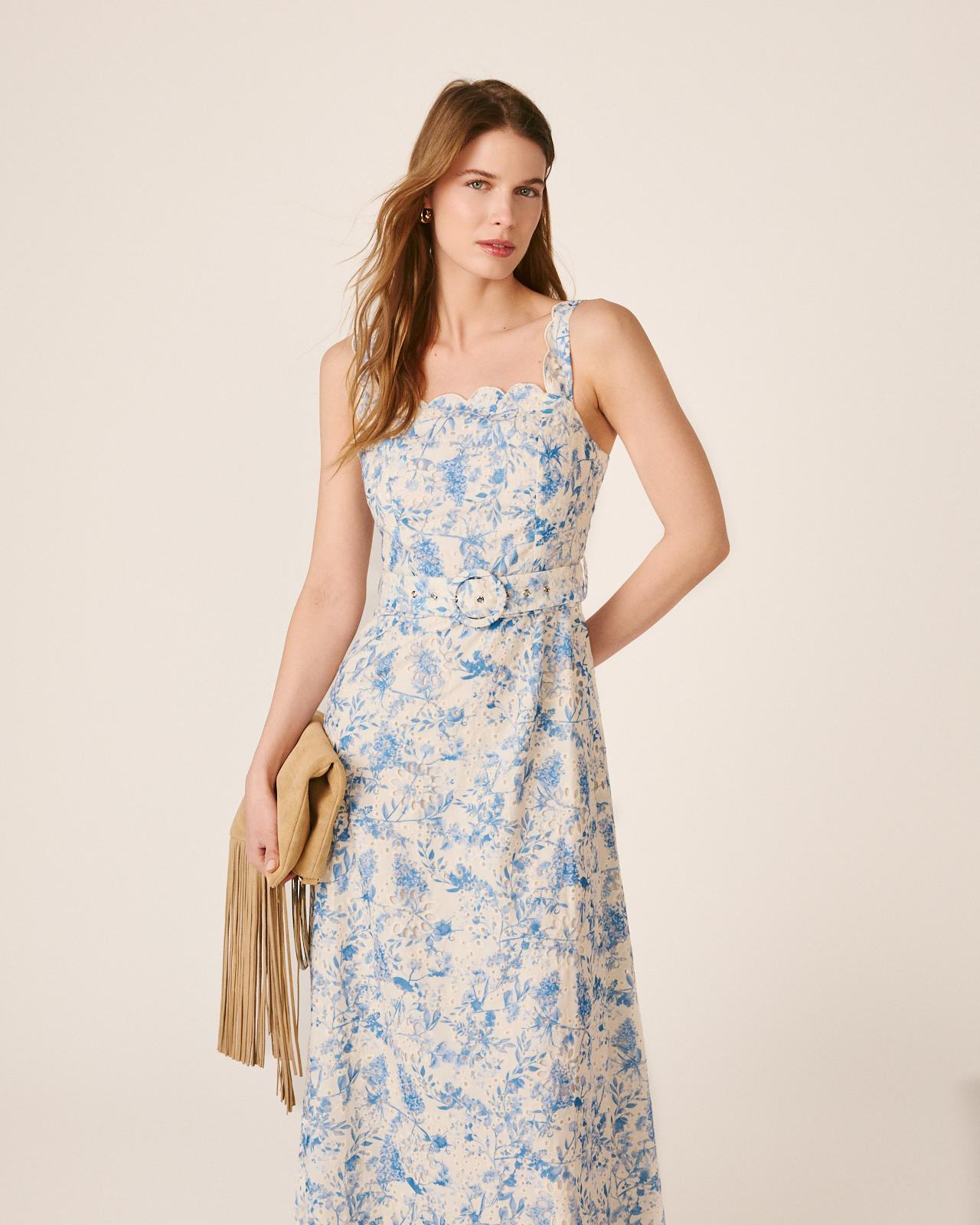 alma-en-pena-lang-kleid-floral-blau-mit-stickerei image 1