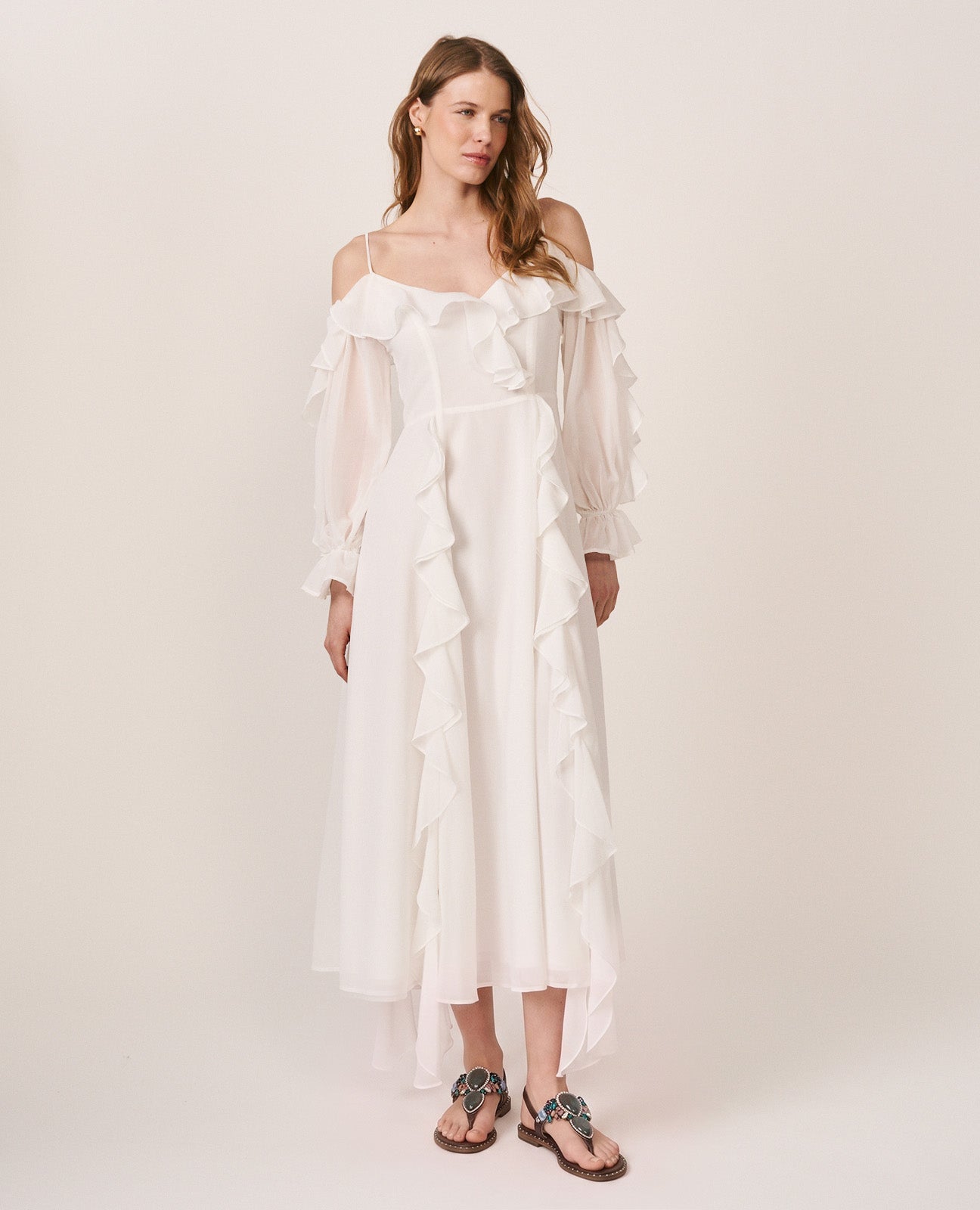 alma-en-pena-langarm-midi-kleid-off-shoulder-wei image 5