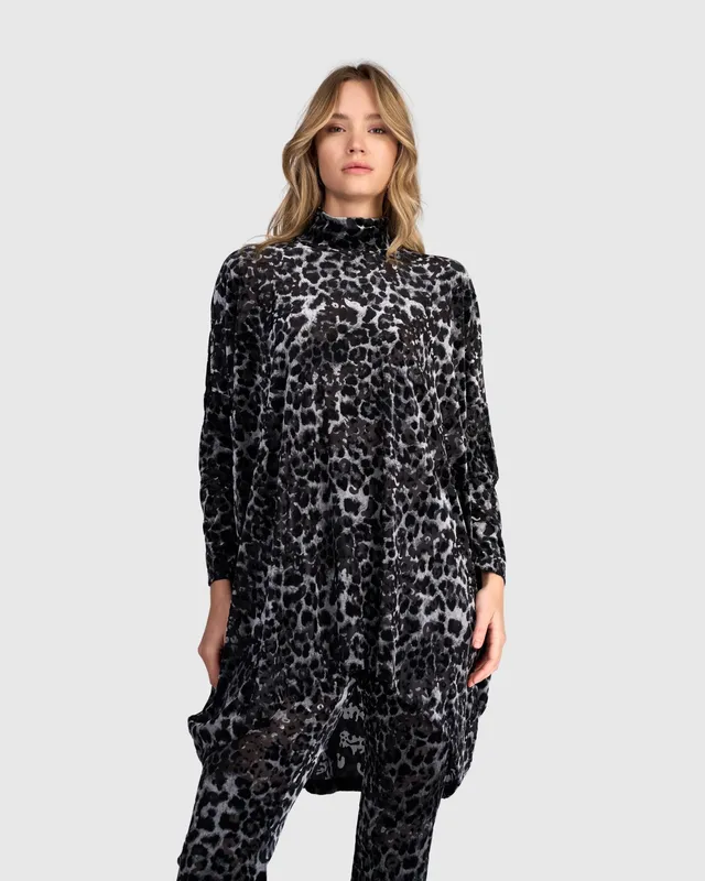 alembika-bagheera-oversized-tunic-tunika-pewter-leopard image 1