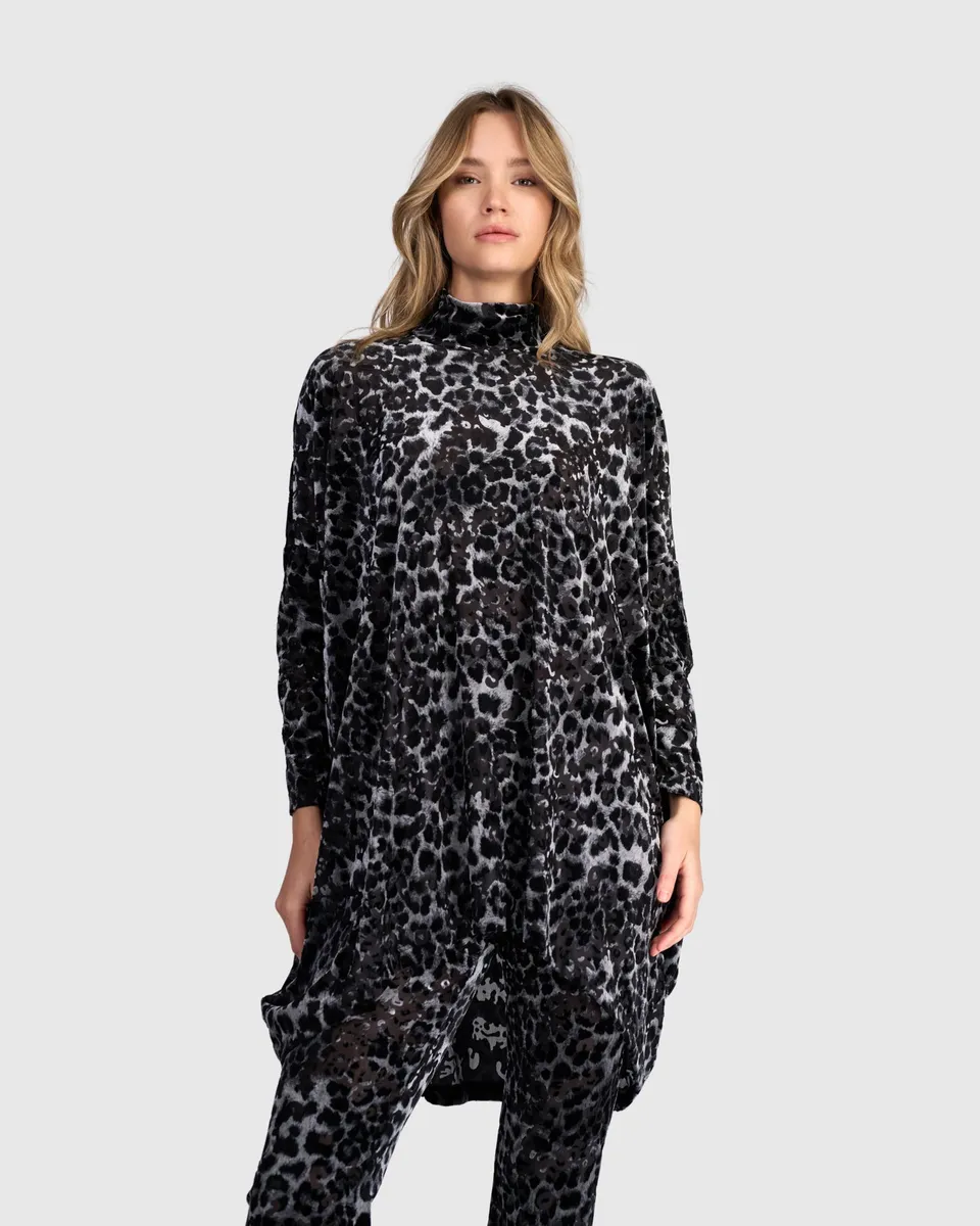 alembika-bagheera-oversized-tunic-tunika-pewter-leopard image 1