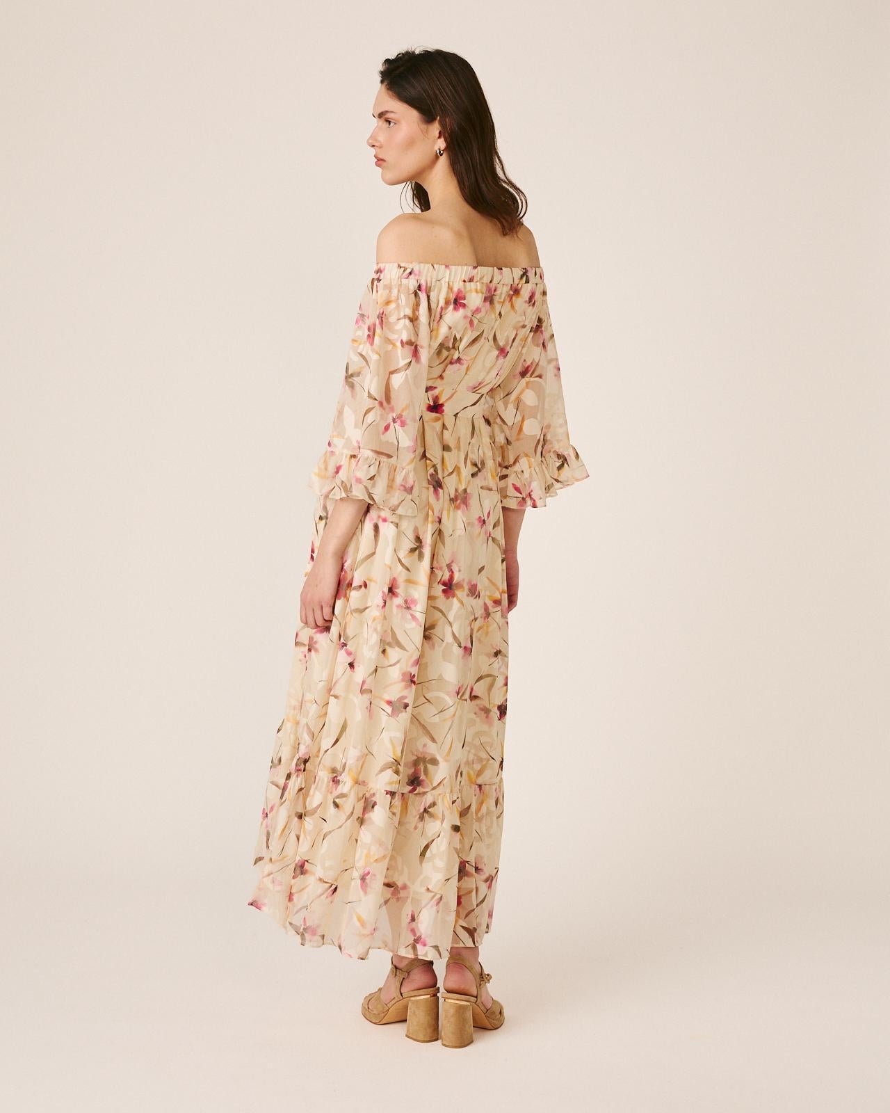 alma-en-pena-alfa-63209-midi-kleid-rosa-mit-carmen-ausschnitt image 4