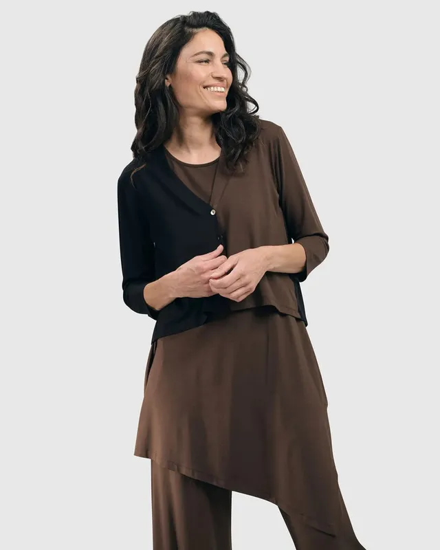 alembika-essential-2-tone-crop-cardigan-coffee image 1