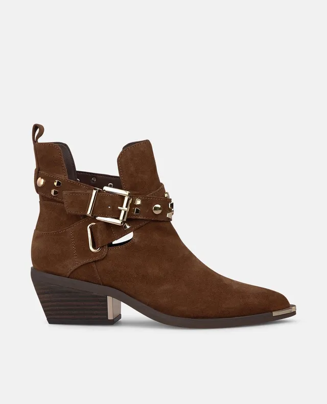 alma-en-pena-suede-ankle-boots-buckle-studs-stiefelette-camel-5-cm image 1