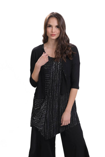 alembika-essential-rib-cardigan-schwarz-v-ausschnitt-strickjacke image 3