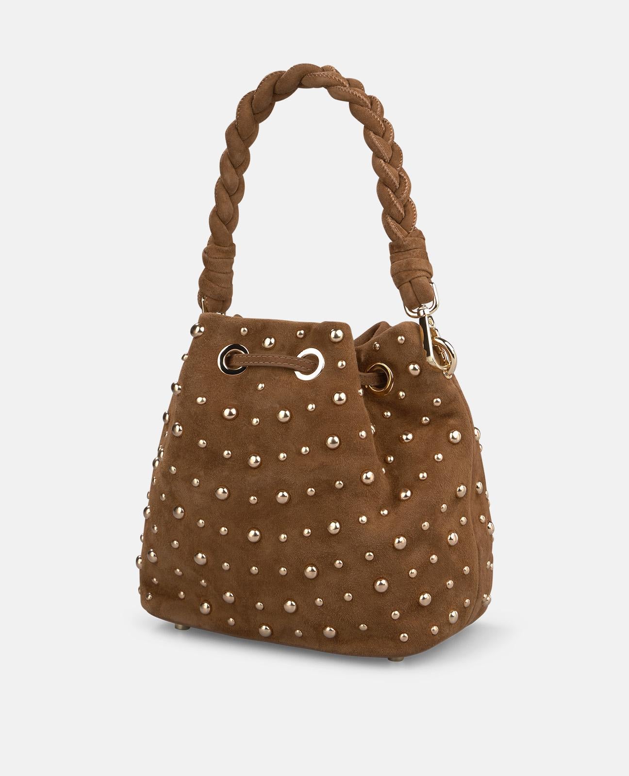 alma-en-pena-suede-candy-bag-mit-nieten-camel image 5