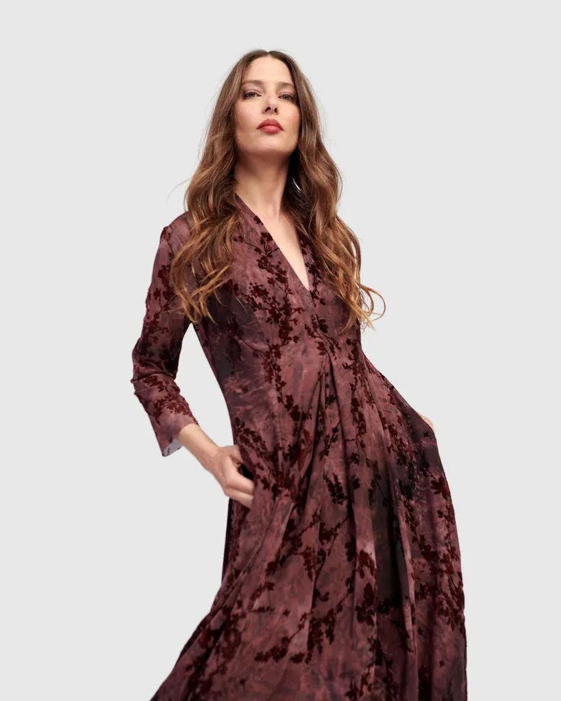 alembika-barbra-cocoon-dress-wine-mesh-spitzenkleid image 1
