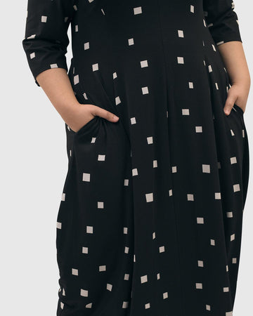 alembika-carla-cocoon-midi-kleid-squares-baumwollkleid image 6