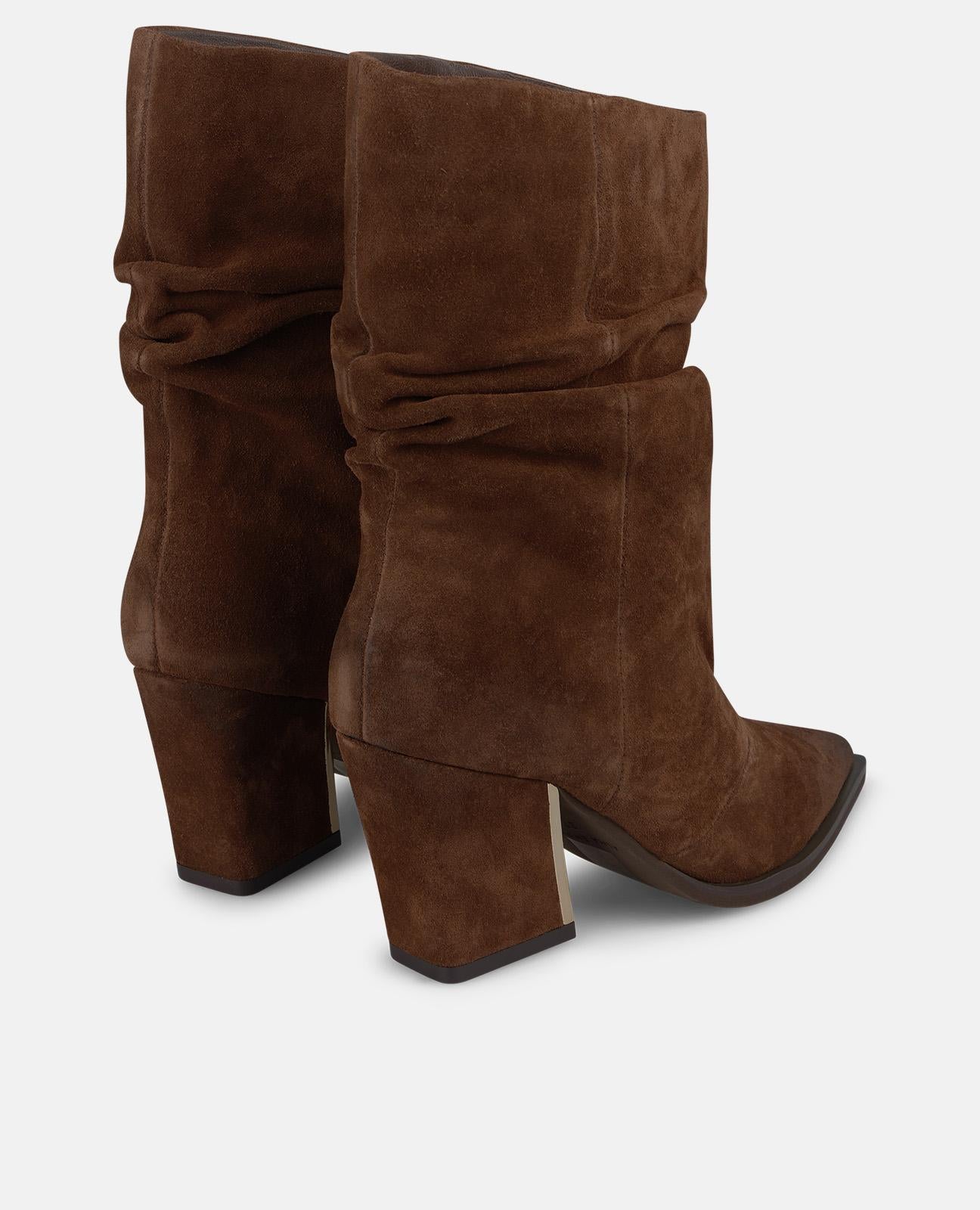 alma-en-pena-velours-stiefeletten-peep-toe-mit-raffung-blockabsatz-4-cm-camel image 3