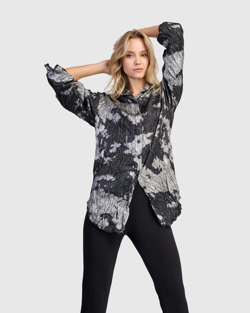 alembika-afterglow-shirt-silber-tunika-bluse-metallic image 1