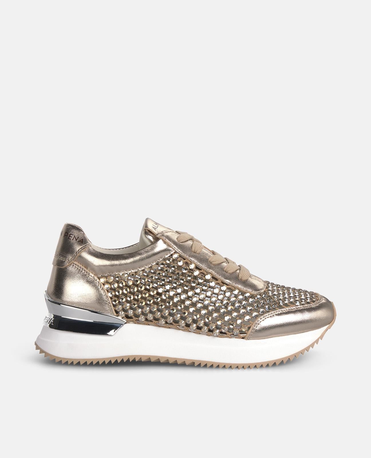 alma-en-pena-sports-platform-sneaker-plateau-bronze-metallic-mit-strass image 1