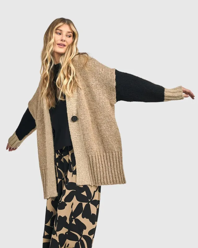 alembika-beatnik-oversized-cardigan-sand image 1
