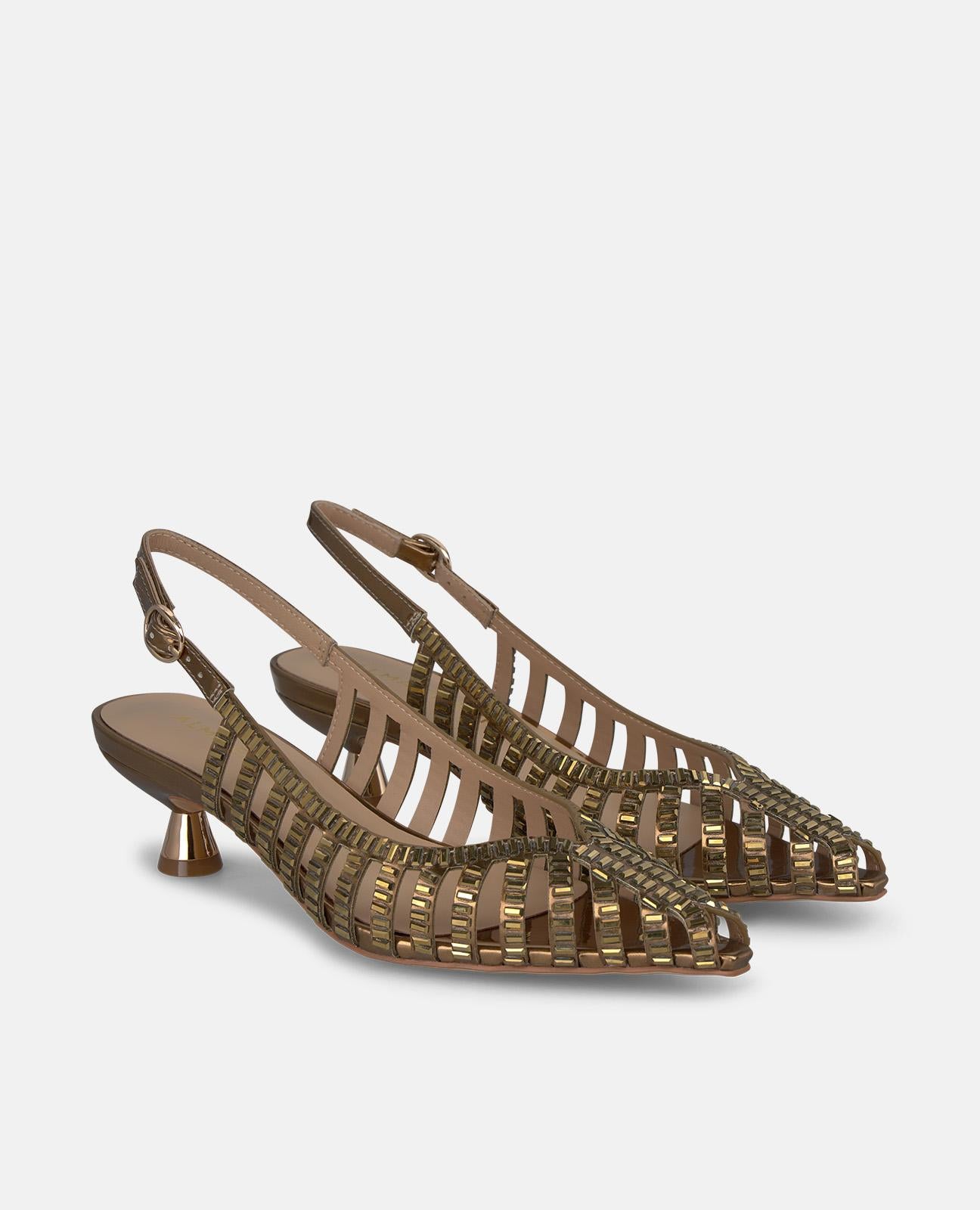 alma-en-pena-slingback-kitten-heel-4-5-cm-mit-strass-bronze image 2