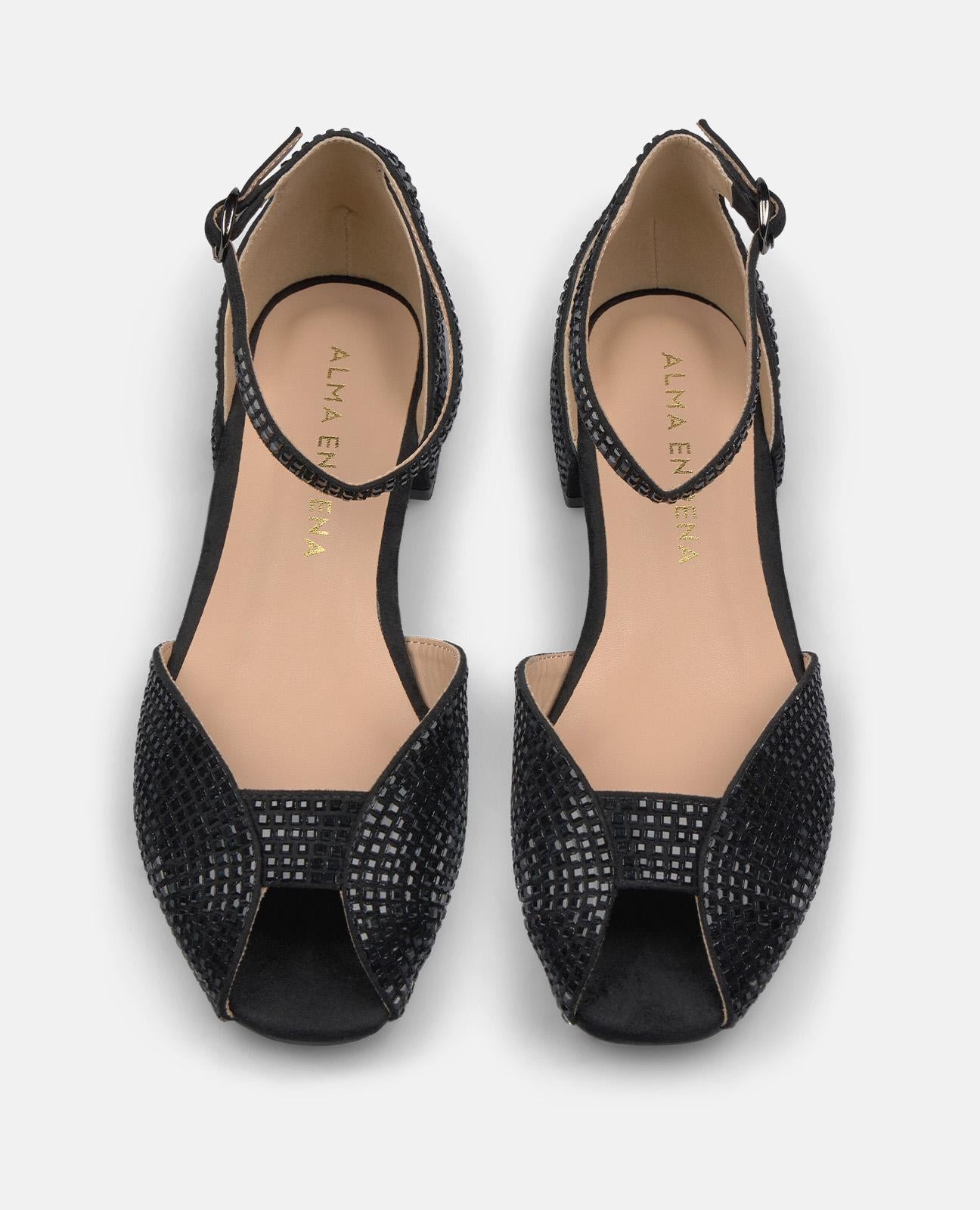 alma-en-pena-flache-sandale-mit-strass-schwarz image 4