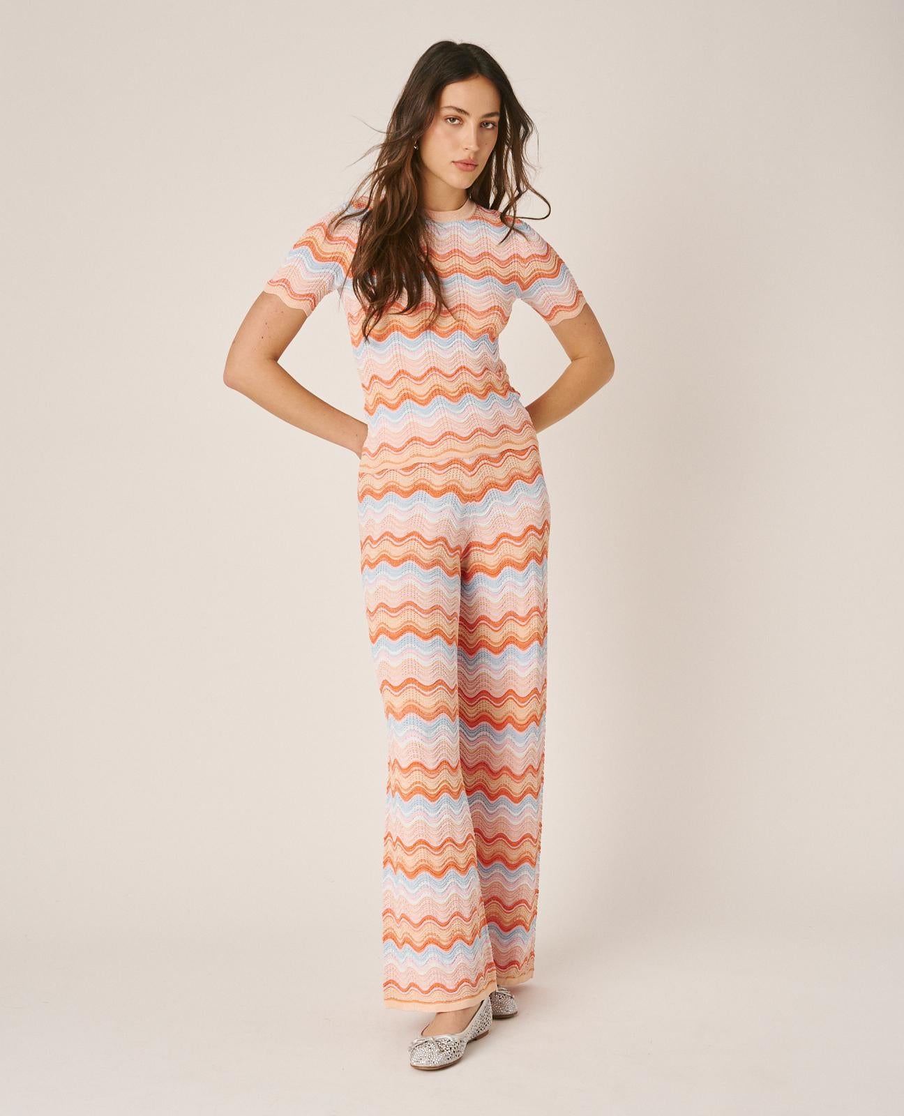 alma-en-pena-straight-knit-trousers-lange-gerade-strickhose-mit-geometrie-muster image 2