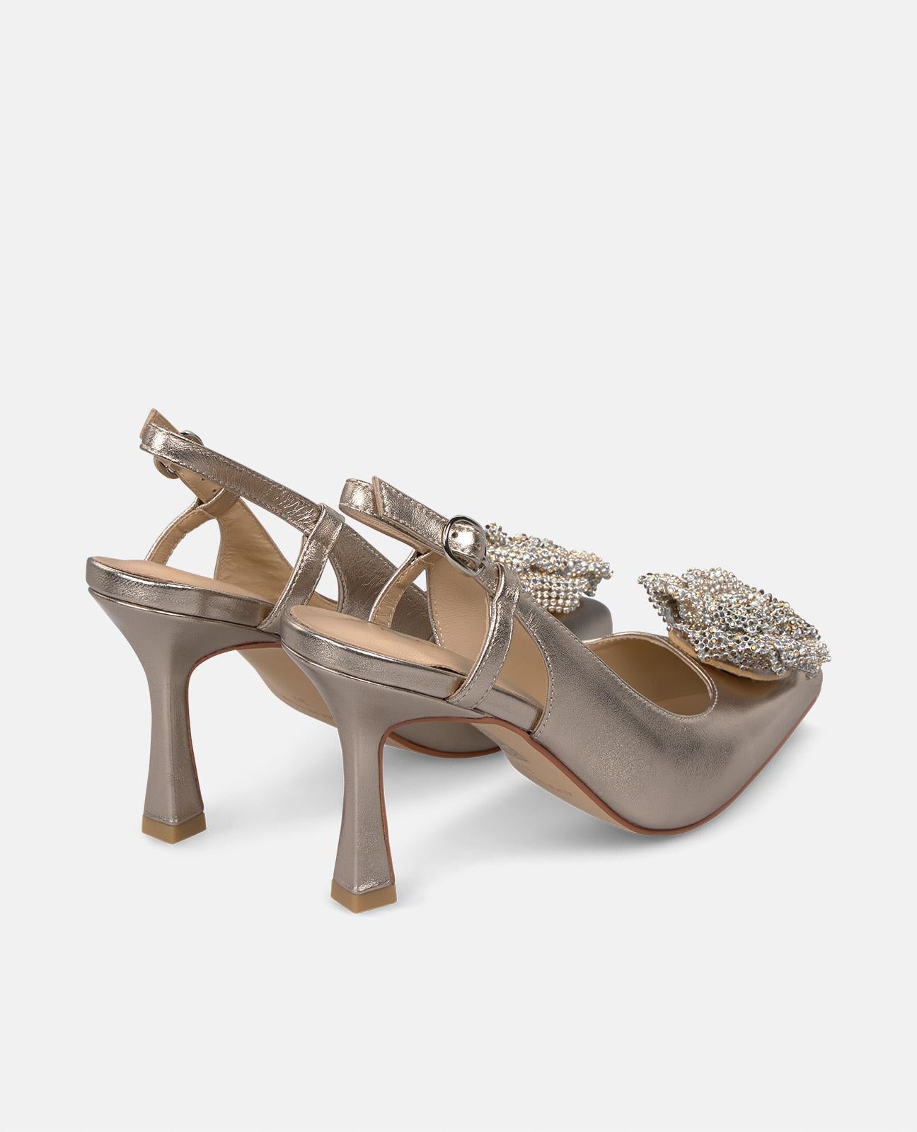 alma-en-pena-flower-high-heel-pumps-bronze-9-cm image 3