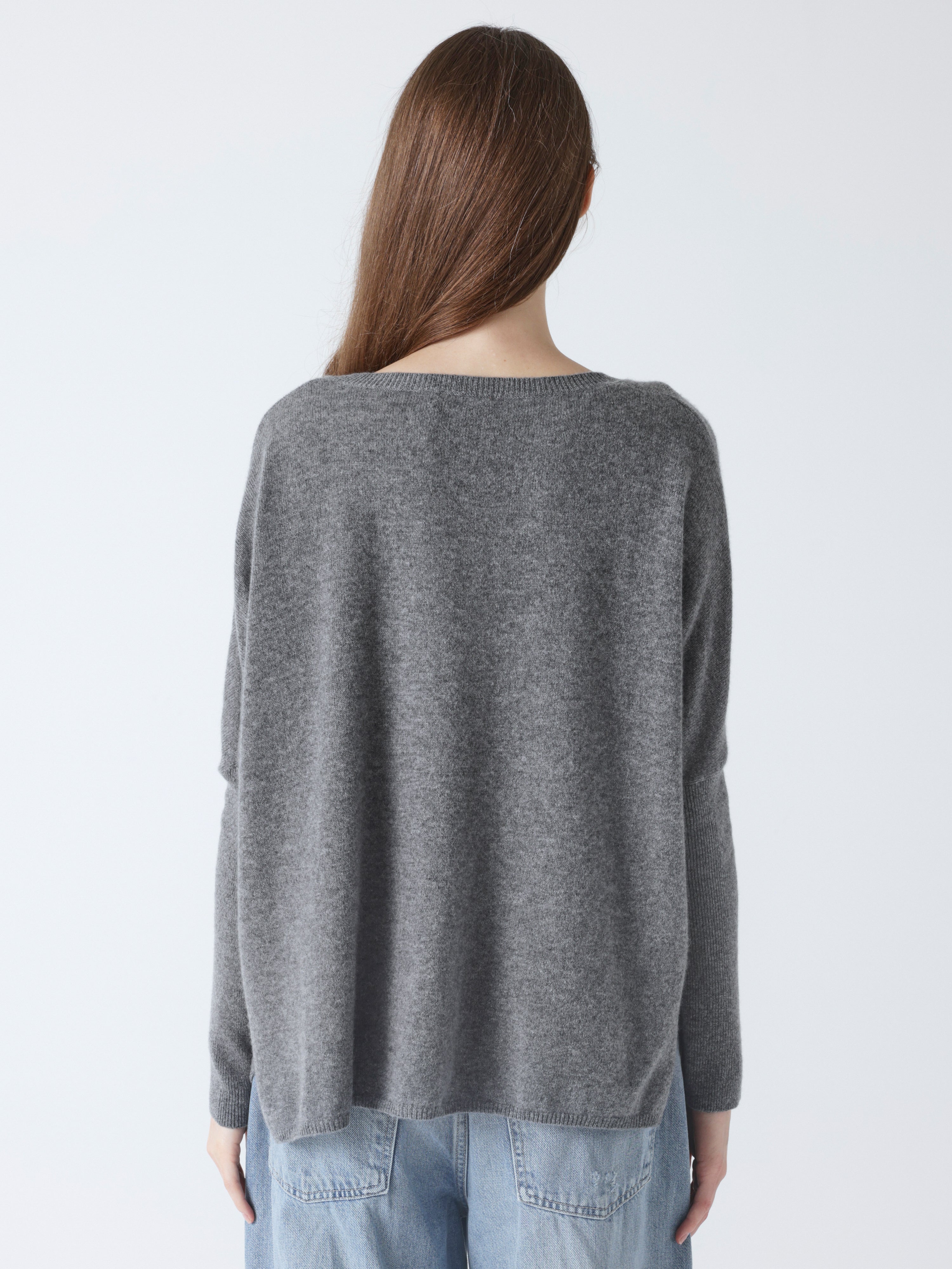 absolut-camille-damen-kaschmir-poncho-v-ausschnitt-grau image 3