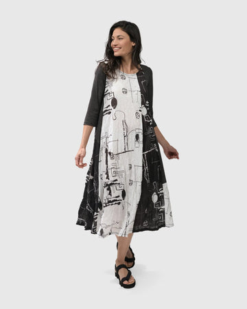 alembika-the-good-life-dress-script-damen-kleid-3-4-arm image 3