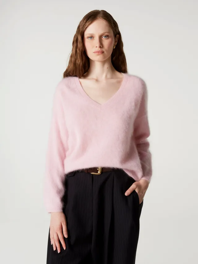 absolut-soeli-damen-kaschmir-pullover-oversize-v-ausschnitt-rosa image 1