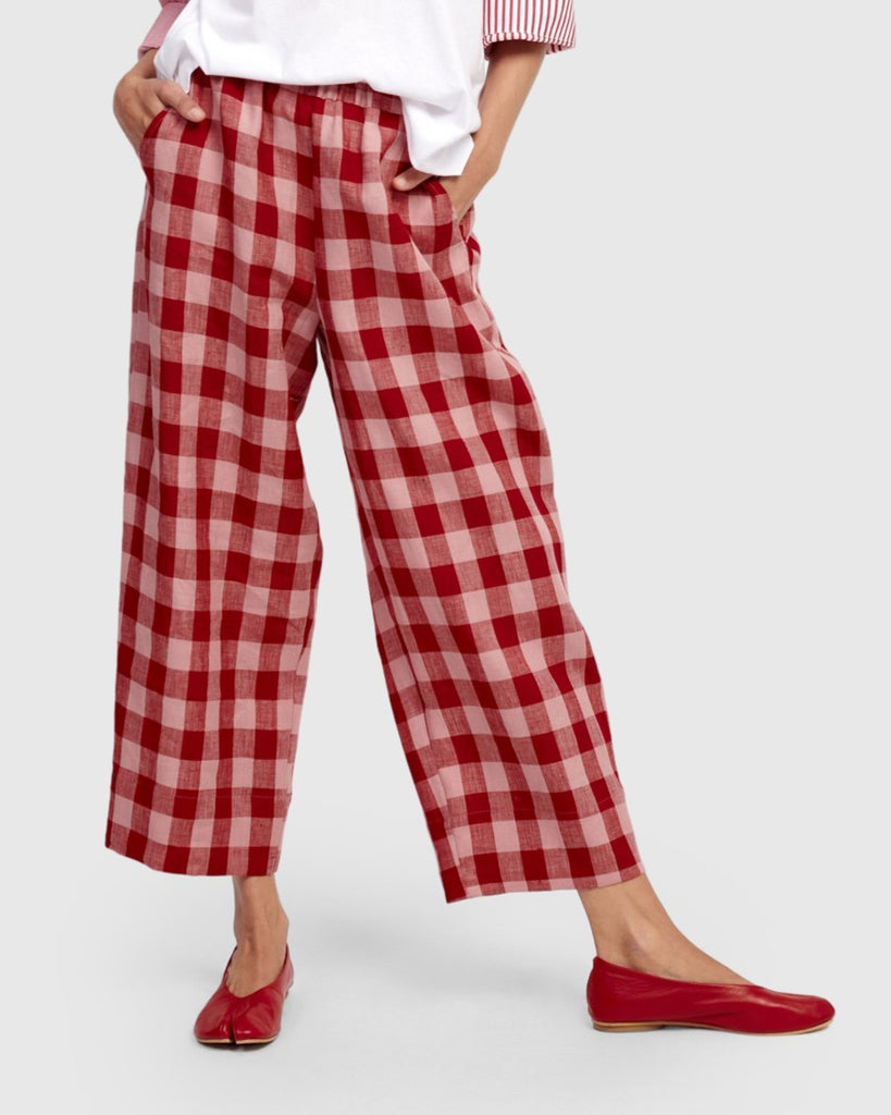 alembika-brunch-trousers-check-karo-leinenhose image 1
