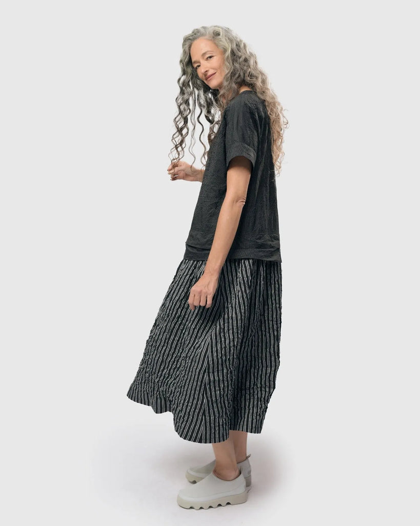 alembika-urban-pinstripe-crinkle-maxi-dress-silber-schwarz image 1