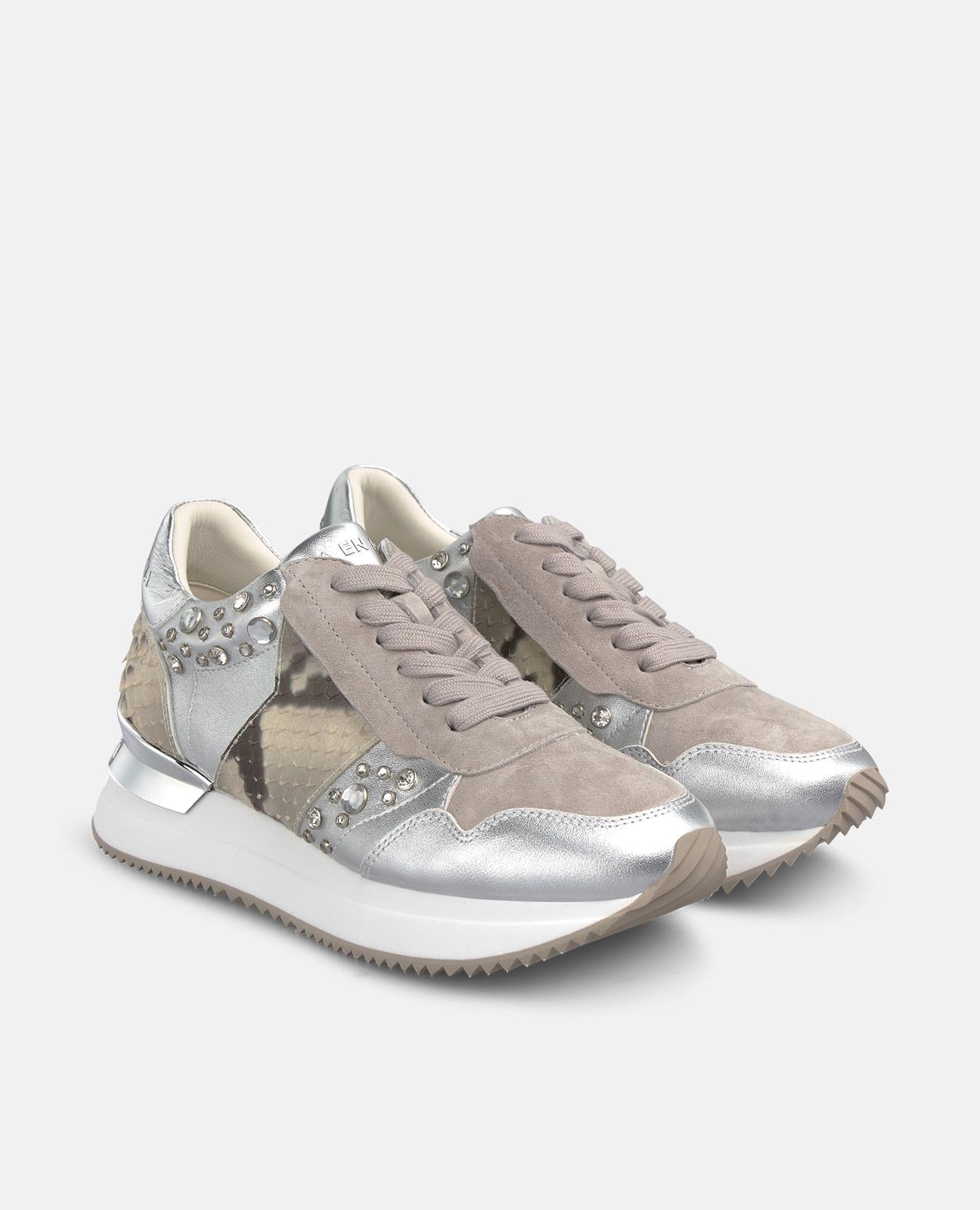alma-en-pena-metallic-leather-sneaker-sneaker-braun-strass-4-cm image 2