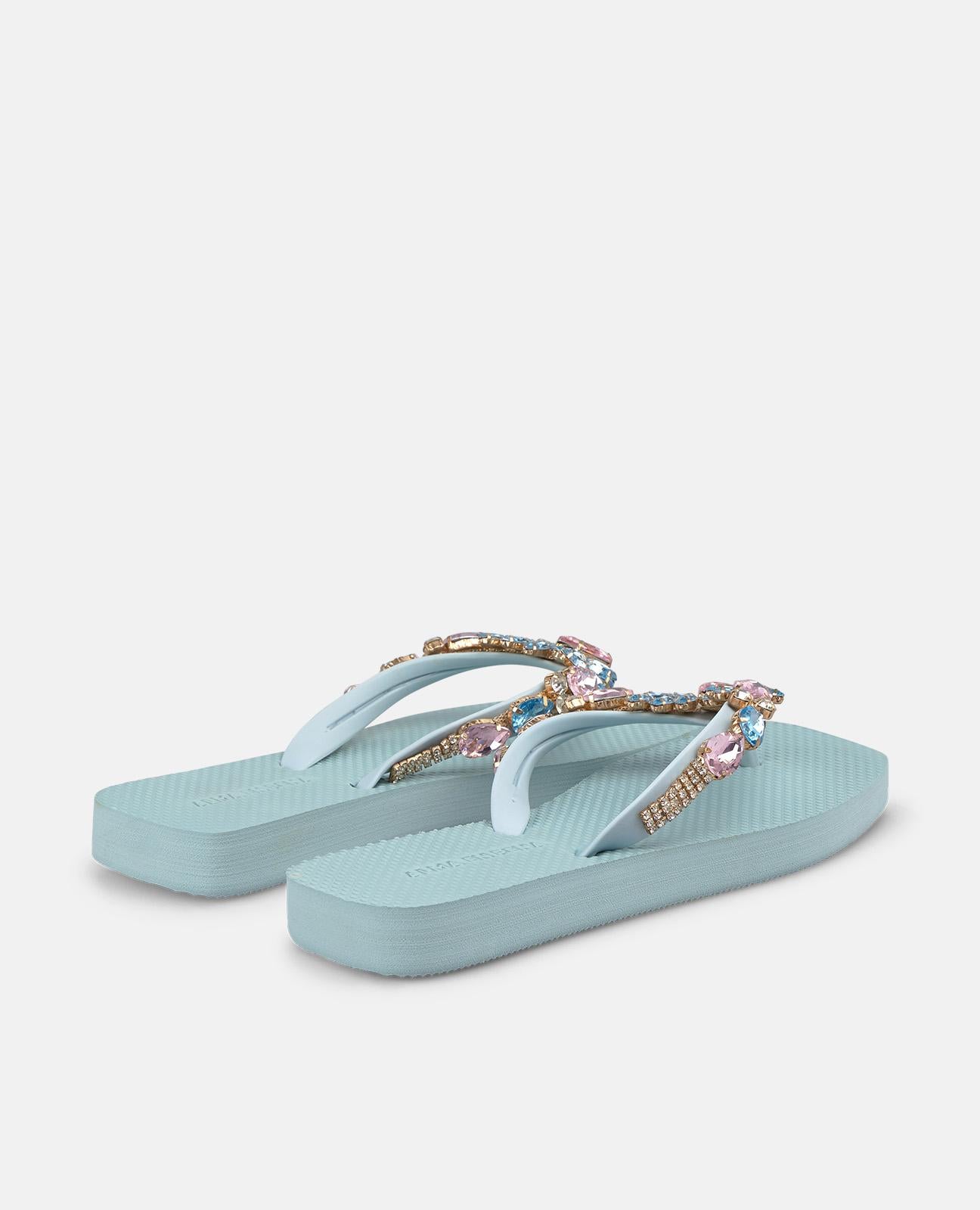alma-en-pena-t-strap-beach-sandals-zehentrenner-blau-mit-strass image 4