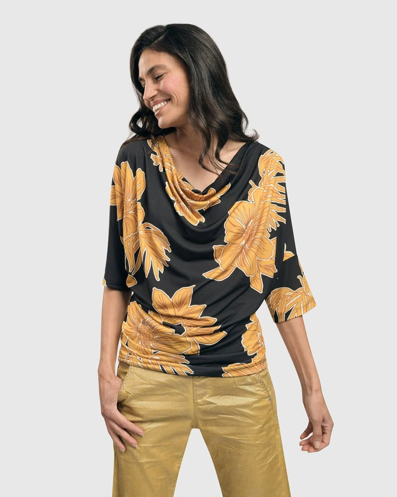 alembika-moku-draped-dolman-top-gold image 1