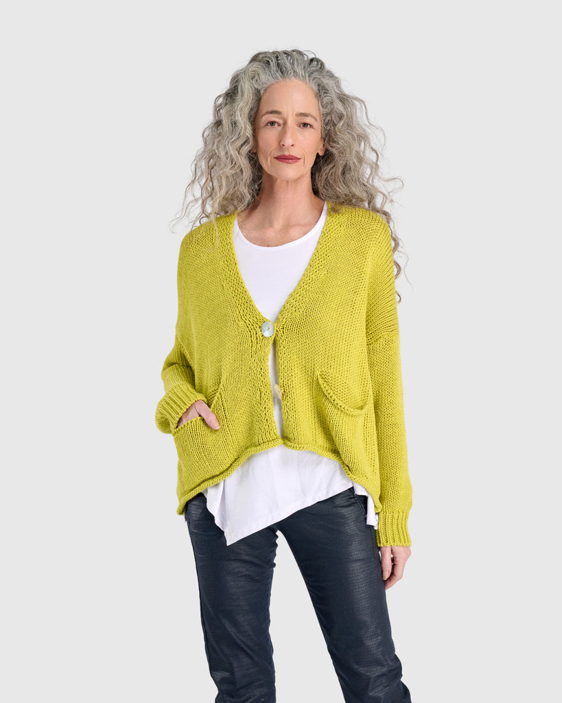 alembika-simply-slouchy-cardigan-strickjacke-gelb image 1