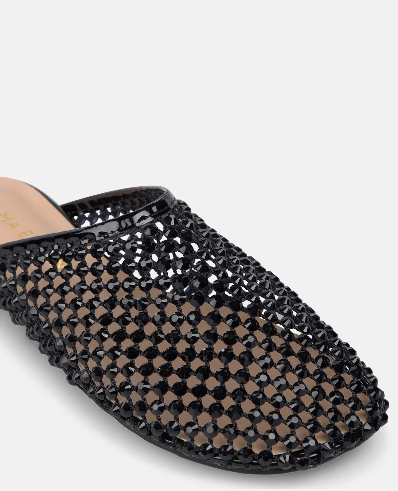 alma-en-pena-mesh-mules-schwarz-strass-spitzzehe-flach image 4