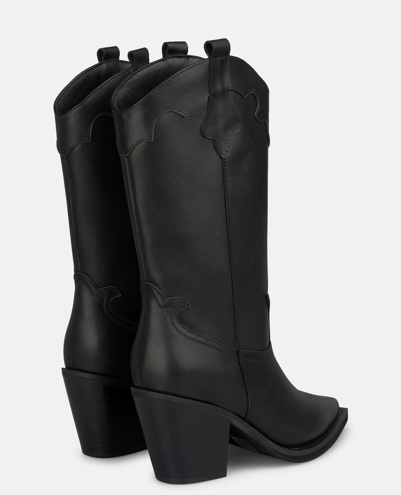 alma-en-pena-cowboy-stiefel-schwarz-nappa-7-cm-blockabsatz image 3