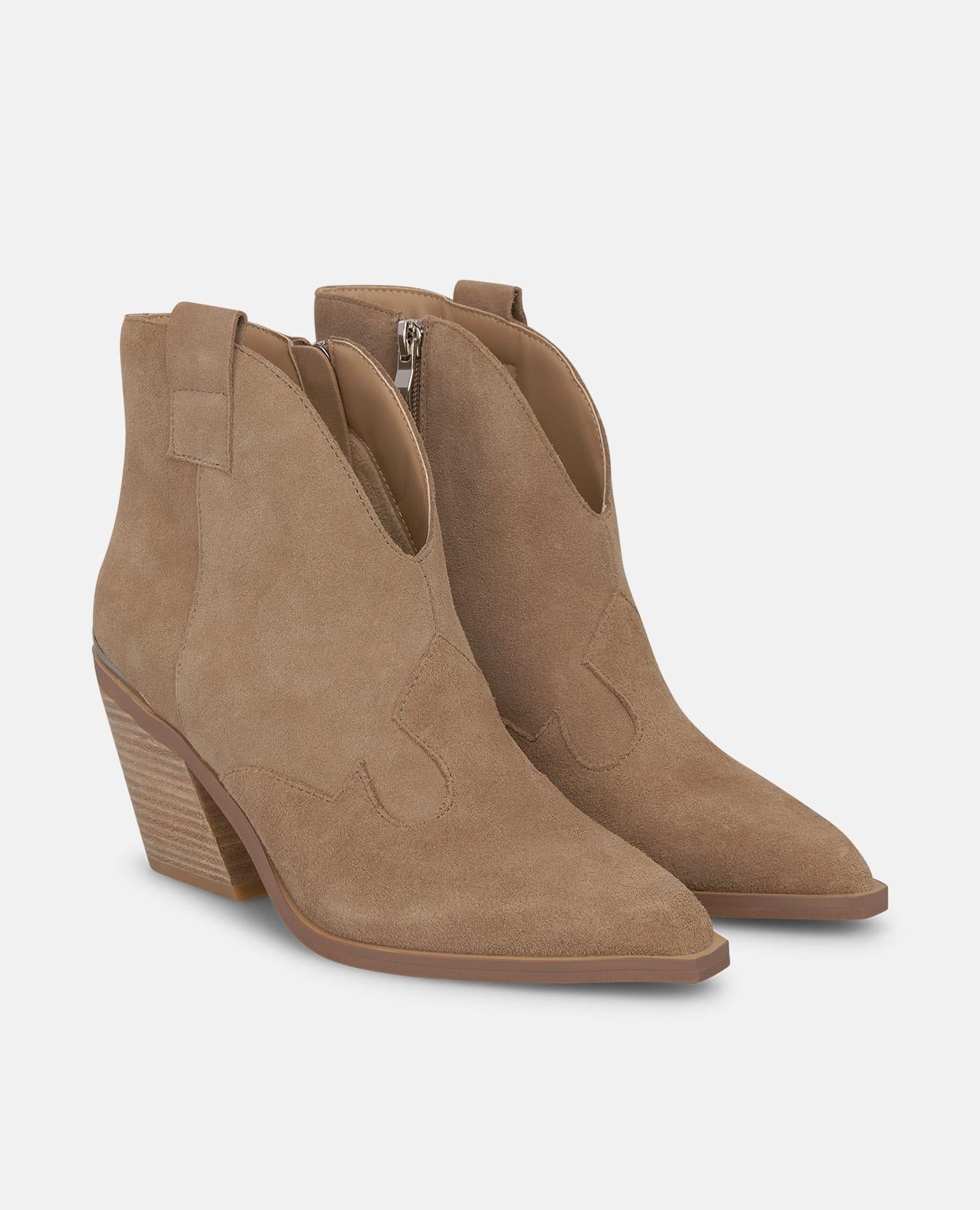alma-en-pena-stiefeletten-mit-rei-verschluss-damen-veloursleder-beige-8-cm-block image 2