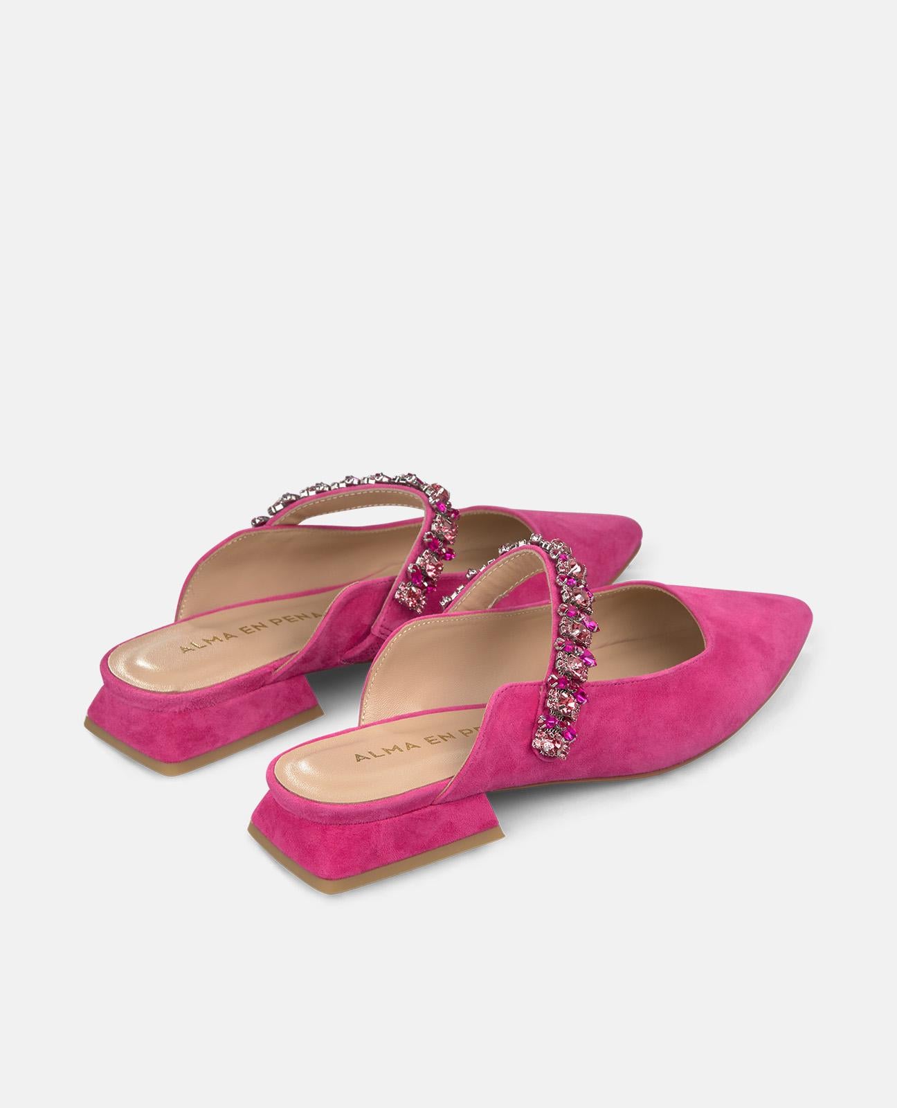 alma-en-pena-mule-fuchsia-spitz-mit-strass-riemen-2-cm image 3