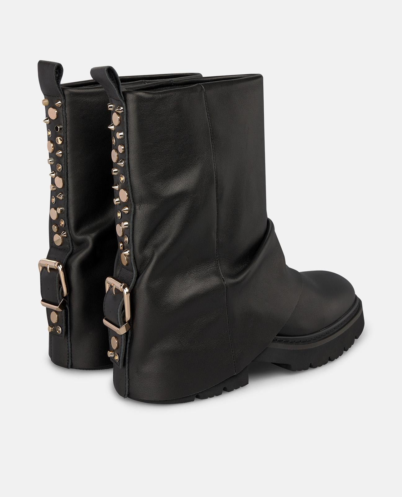 alma-en-pena-nappa-leder-biker-boots-military-mit-schnalle-und-4-cm-absatz-schwa image 3