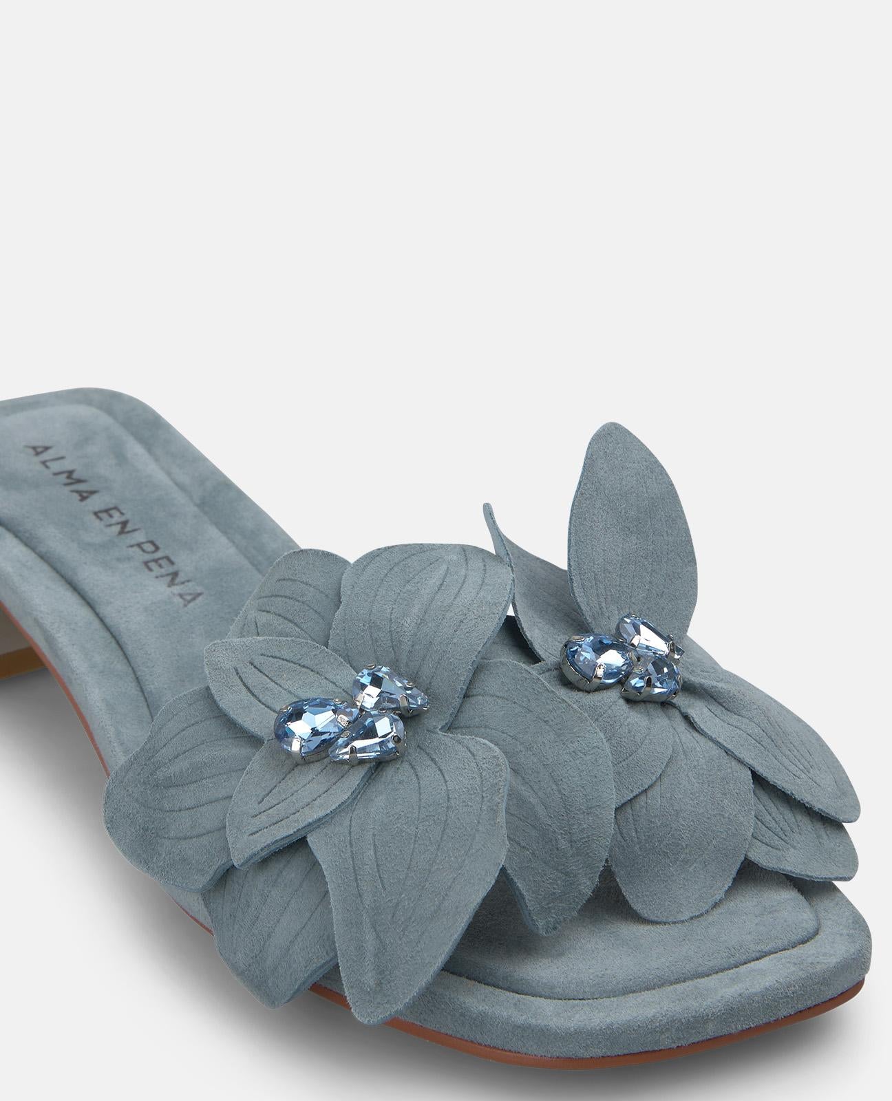 alma-en-pena-heeled-sandals-with-flower-sandale-blau-6-5-cm image 4