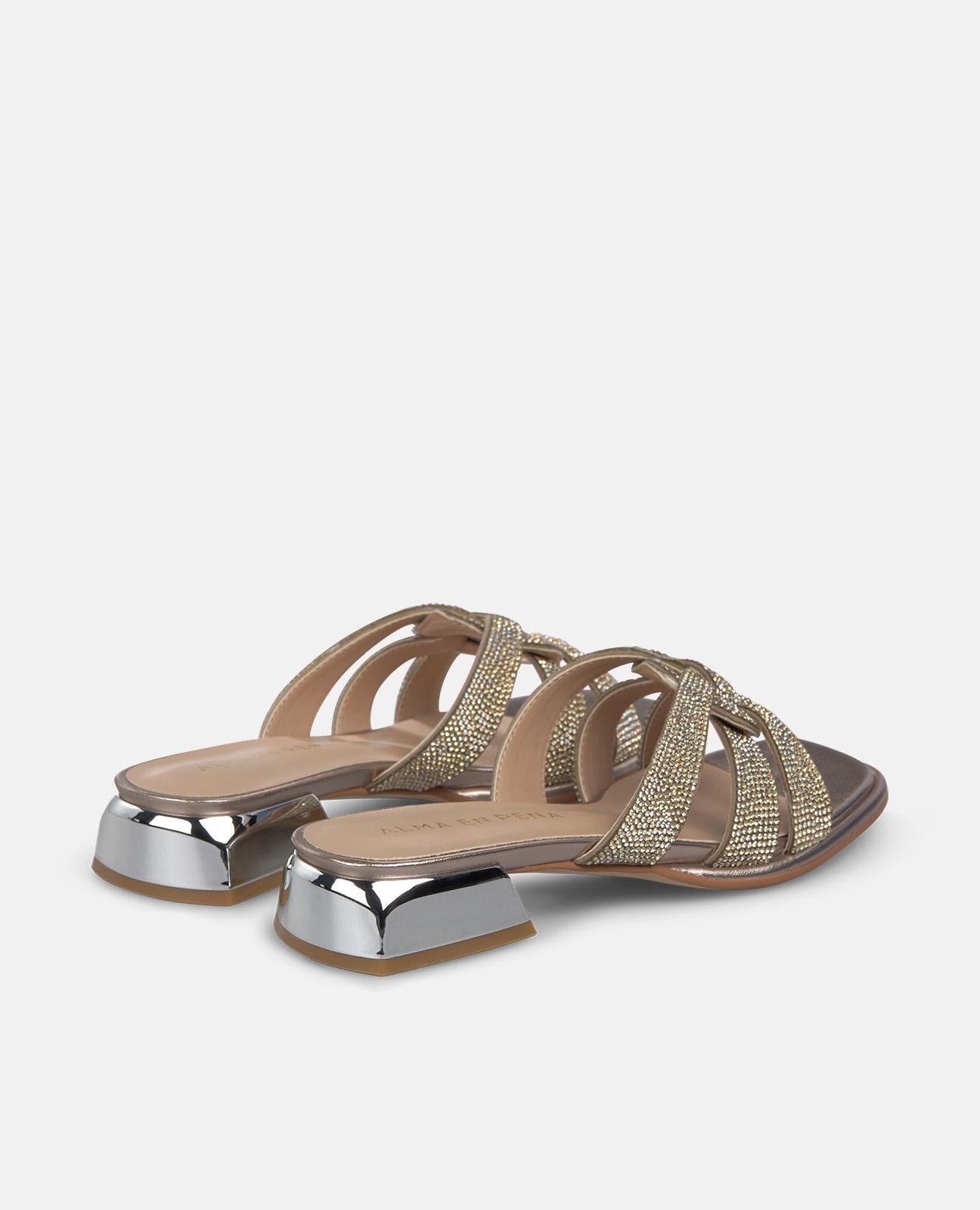 alma-en-pena-flat-sandals-three-straps-riemensandale-bronze-3-cm image 3
