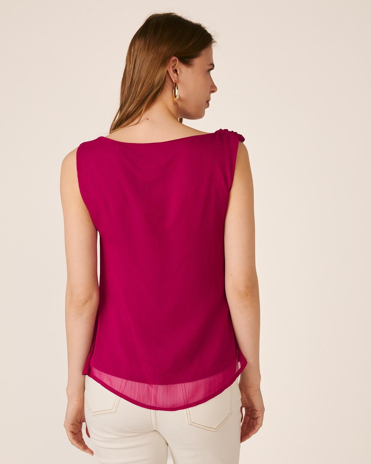 alma-en-pena-asymmetrisches-top-fuchsia-mit-seestern-brosche image 5