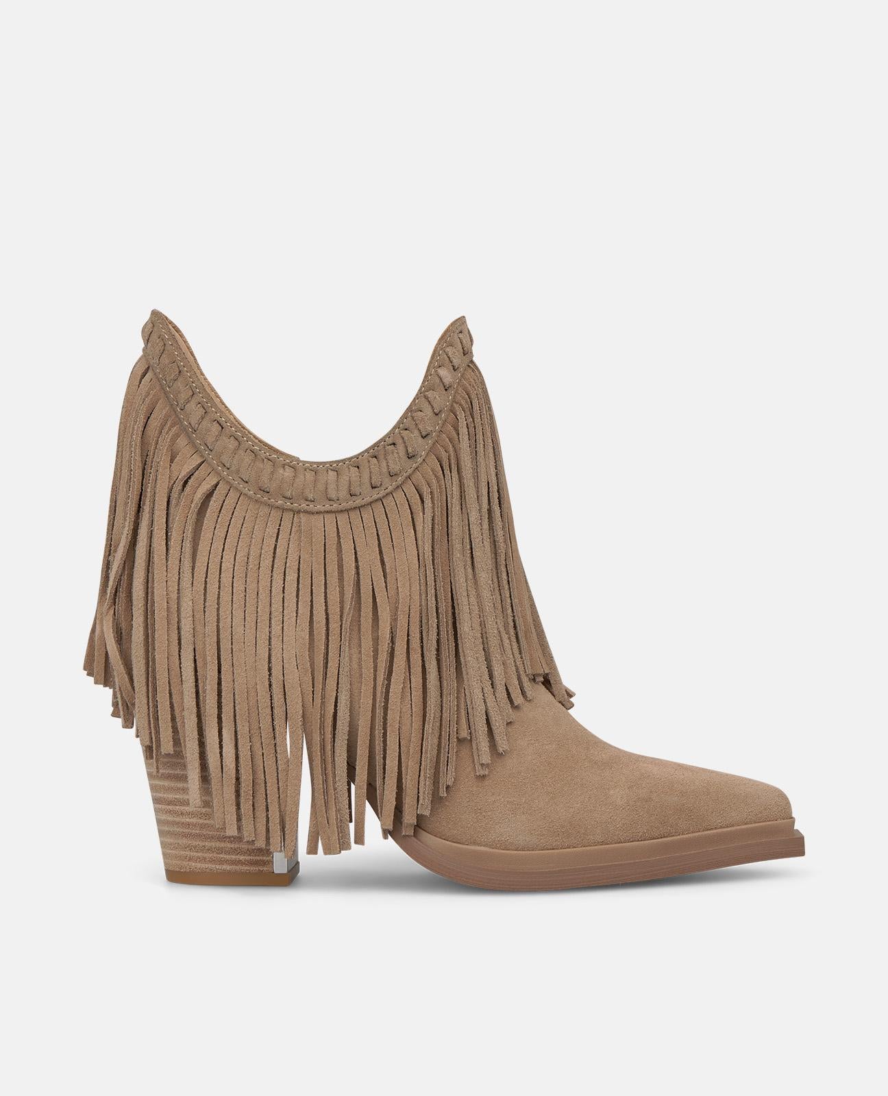 alma-en-pena-suede-ankle-boots-mit-fransen-vison-8-5-cm image 2