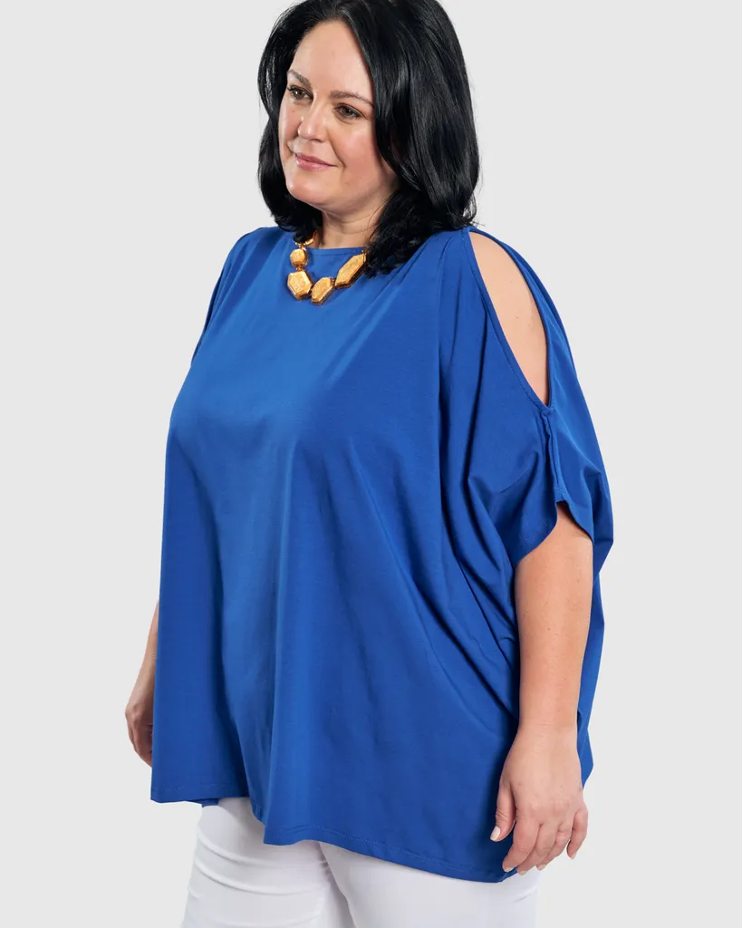 alembika-boxy-dolman-top-cobalt-cold-shoulder image 1