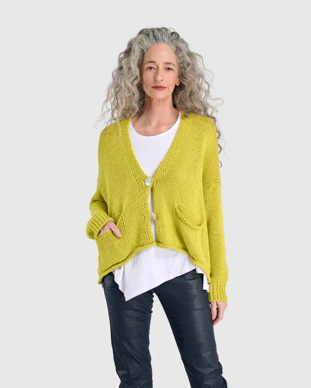 alembika-simply-slouchy-cardigan-strickjacke-gelb image 1